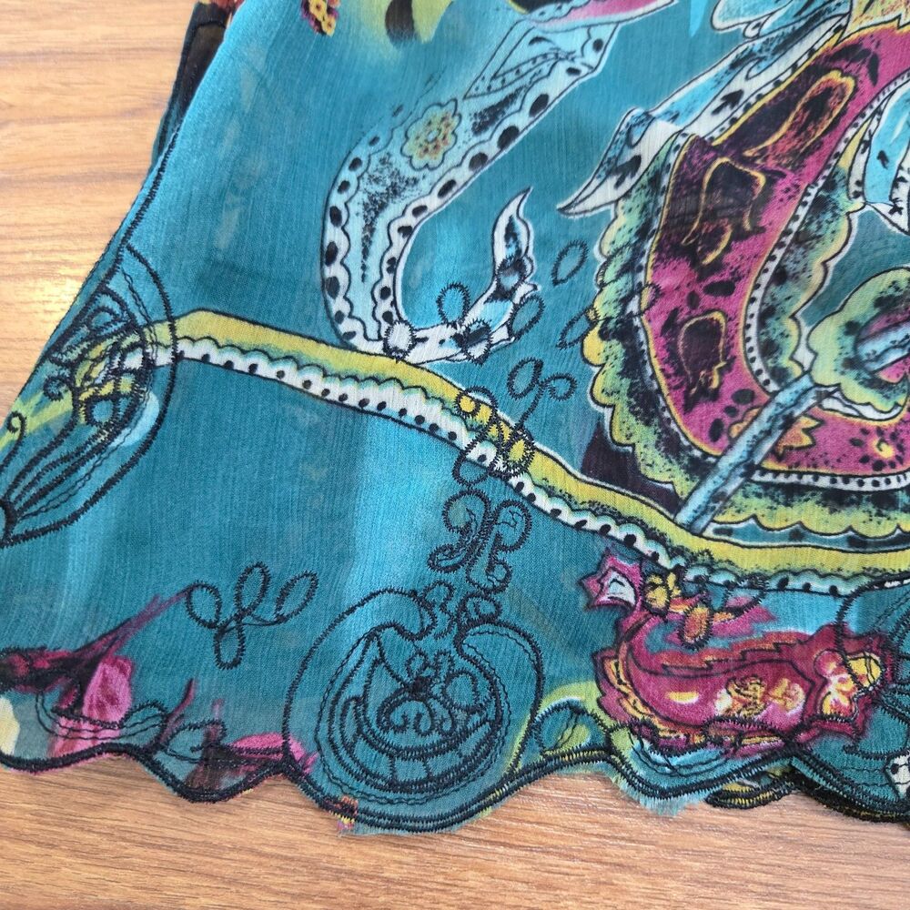 The Pyramid Collection Sheer Bell Sleeve Tunic Top Size M Fairy Grunge Witchy - Picture 9 of 11
